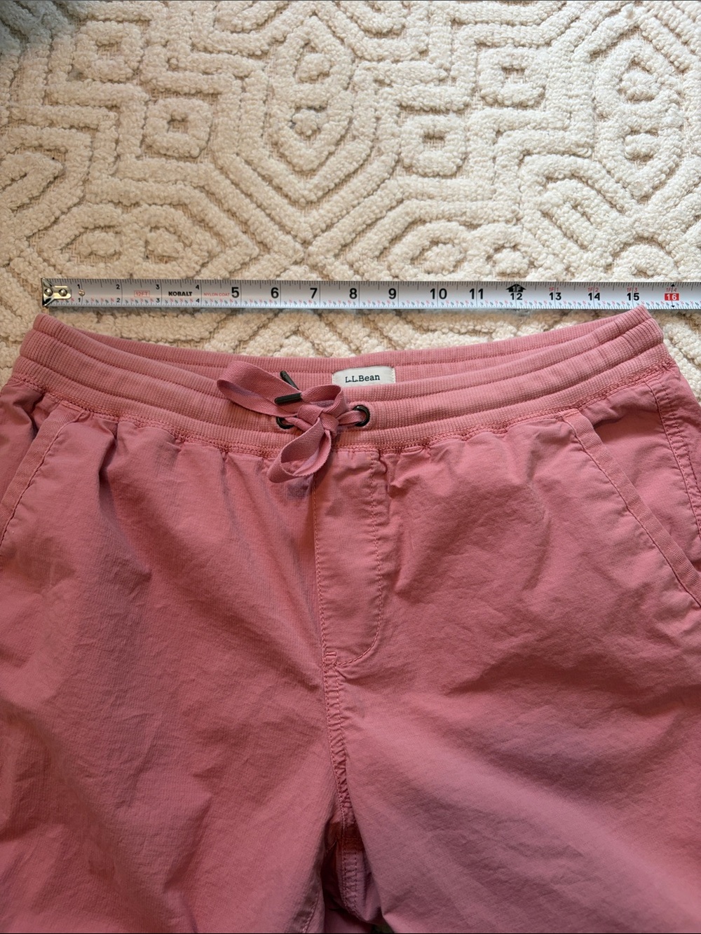 LL Bean Women’s Pink Ripstop Pants Pull On Drawstring Mauve, Size Medium - Picture 9 of 10